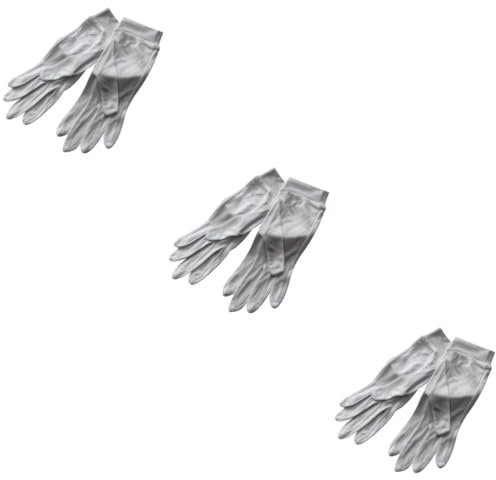 minkissy 3pièces Soie Gris Tricotés De Protection Solaire Pour Femmes Mitaines De Nuit Hydratantes Soie Confortables Et Durables