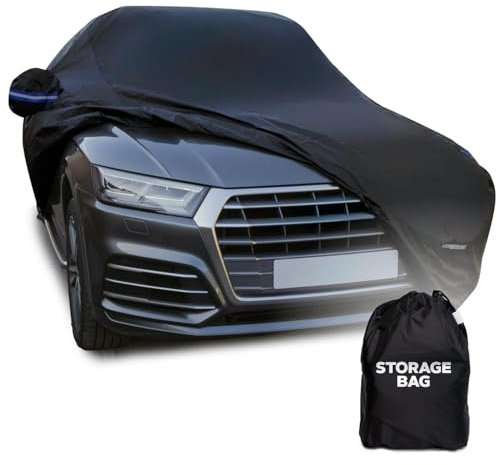 VORSPRUNG® Universal Car Cover (4 Sizes) | Driver Side Zip | Waterproof All Weather | Snow/Sun proof | UV Protection Windproof Outdoor | Full Fitted | Length 420-450cm | Hatchbacks & Small SUVs
