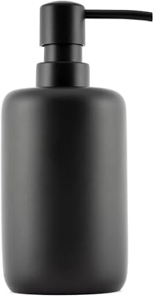 Hansekök tvålpump 320 ml – svart matt – retro design pumpdispenser för diskmedel – högkvalitativt plastpumphuvud – för badrum och kök