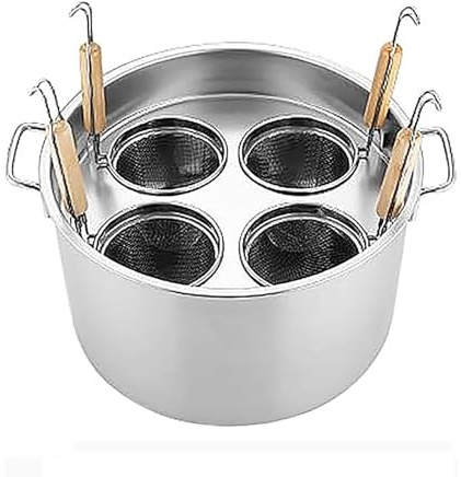 LHQYA Marmite À Pâtes, Cuiseur À Pâtes en Acier Inoxydable À 4 Trous avec Panier/couvercles/séparateur, Chauffage Efficace, pour Cuisine De Restaurant À Domicile