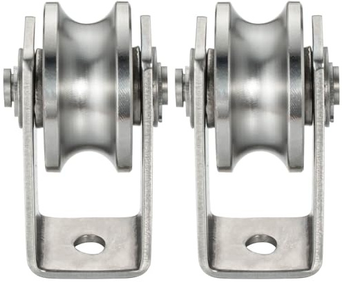 KCNOFNC Cable Pulley Wheel for Rope with Ball Bearing, Smooth No Noise, Wall Mounted Ceiling Fixed Wire Pulley for Pulley System Lifting, DIY Home Gym, Winch, 2 Pack