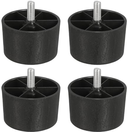 sourcing map 4 Pcs M8 x 1.5 x 2.4 Inch Furniture Legs, Plastic Sofa Couch Legs Tapered Replacement Legs Tapered Feet for Chair Sofa Dresser Cabinets Bed, Black