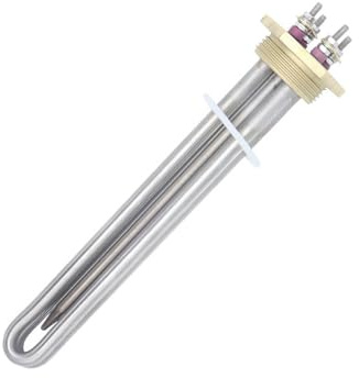LVSELINGI Heater 12V 300W/600W Immersion Tubular Water Heating Element DN32 Copper Thread Solar Water Heater With Thermostat Tube Cheerfully(Heater,12v 600w BSP)