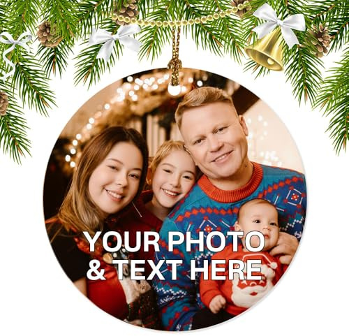 Personalisierte Weihnachtsornamente mit Fotos benutzerdefinierte Weihnachtsornament Acryl Bild Ornamente für Weihnachten (Style1)