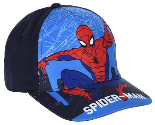 Cappello con Visiera Spiderman Marvel Berretto Blu Estivo per Bambini Regolabile Protezione dai Raggi UV