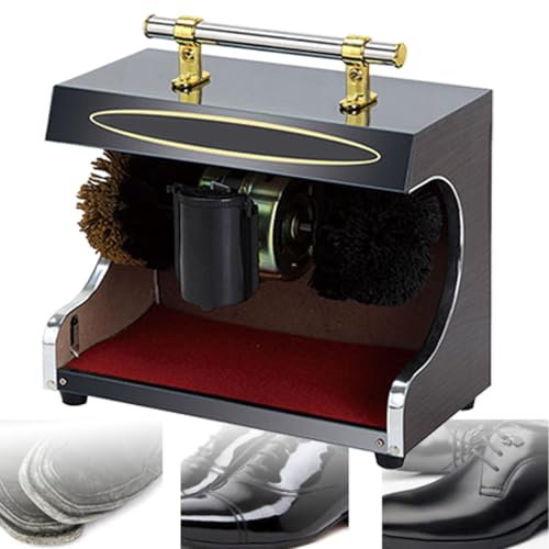XRSMOU Machine À Cirer Les Chaussures Électrique, Induction Horizontale Automatique, Machine À Cirer Les Chaussures, pour Hôtel Familial Commercial (Black)