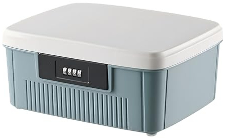 BORDEAG Medikamenten Aufbewahrung, Medizinbox, Hausapotheke Box, Abschliessbare Medikamentenbox Mit Trennwand Und Zahlenschloss, Medikamentenkoffer Für Medikamente, Gadgets, Kosmetische (25x21x12 cm)