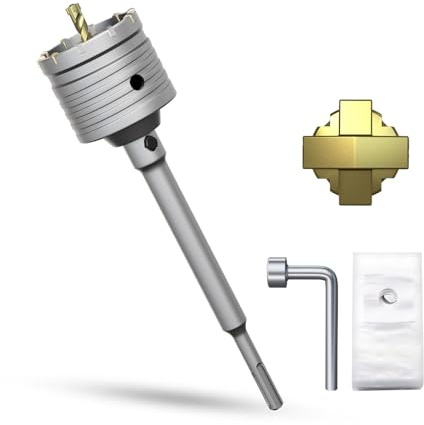 METOTY 70mm Concrete hole saw drill bit,with SDS Plus adapter 220mm drill bit socket，for masonry, brick, concrete, cement, stone