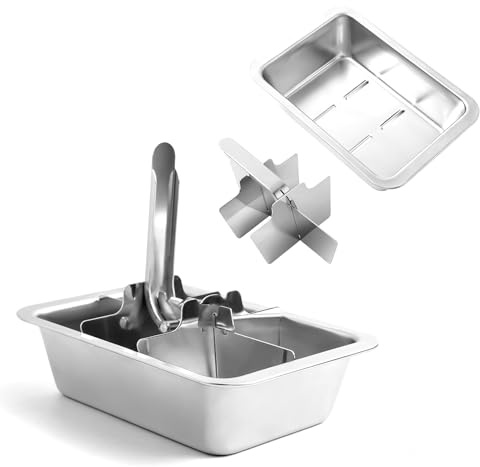 YeQIENGC Vassoi per cubetti di ghiaccio in acciaio inox con leva, 6 stampi grandi per whisky e cocktail, vassoio professionale per congelatore in metallo resistente, atossico e facile da rilasciare