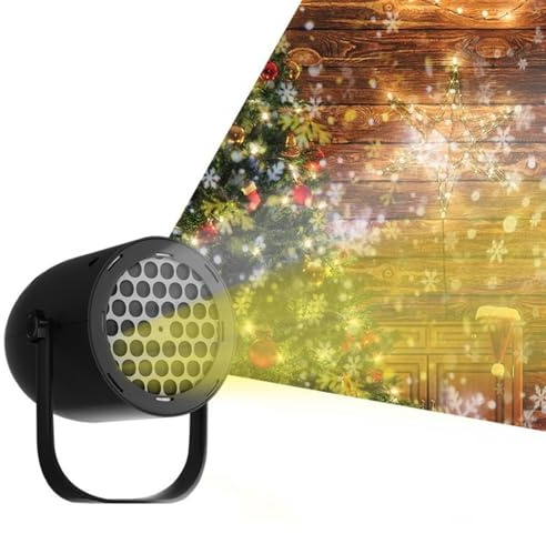 Livoravoli LED Snowflake Projector Light, USB Powered Christmas Projection Lamp for Indoor Use | Magical Snowfall Effect for Xmas, New Year, Bedroom and Home Decor (Winter White)
