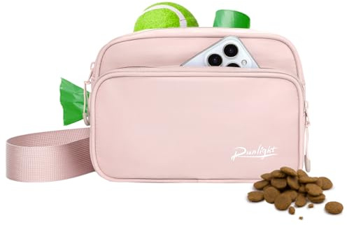 Runlight Sac à friandises pour chiens, ceinture de hanche, sac à bandoulière avec sac à déjections, sac à friandises pour chiots, sac d'entraînement, kaki, Décontracté