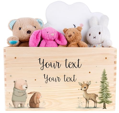 Creative Deco Personalisierte Geschenke Baby Holzkiste Spielzeugkiste mit | Wunschnamen | Spielzeug Aufbewahrung | Aufbewahrungsbox Kinder Spielzeugbox Geschenkkiste Geschenkbox Erinnerungsbox