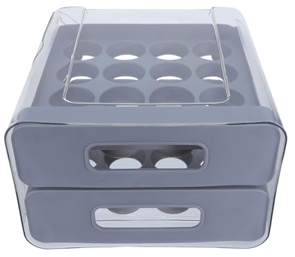 HEALSOPTHY Eierbehälter aus Kunststoff für Kühlschrank mit Fächern Transparente Schublade zum Aufbewahren von Eiern Stapelbar und Platzsparend