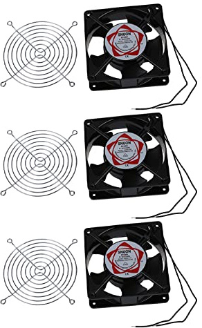 Akfldms 3X AC 220-240V 0.14A 120mmx120mm Metal Computer CPU Fan Black