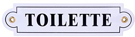 Plaque emaillée TOILETTE 5x20 cm Panneau de porte | WC signaletique, maison, bureau, hôpital, bureau, hôtel
