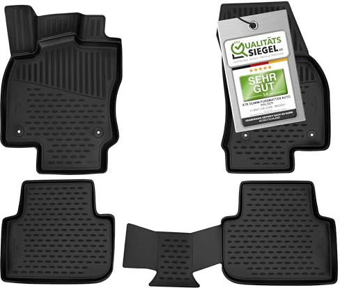Walser XTR Gummi Fussmatten Auto für VW Tiguan 2 (AD1, AX1) 01/2016-2023, 100% passgenaue Auto Fußmatten, robuste Universal Fußmatte Auto, Gummimatten Auto, Auto Fussmatten Gummi