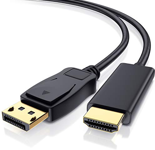CSL - 4k DisplayPort auf HDMI Kabel - 2m - DP 1.4 - UHD 2160p - 3840 x 2160 @ 60 Hz - HDR - HDCP 2.3 – zur Verbindung von PCs/Notebooks mit Monitoren und Projektoren - schwarz