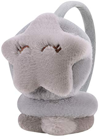 LONTG Earmuffs for Girls Boys Kids Fluffy Faux Fur Earmuffs Childrens Plush Ear Warmers Winter Warm Earmuffs Earflaps Ears Protection Cute Five-Pointed Star Earmuffs Headband Xmas Gift Birthday Gift