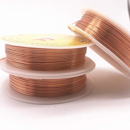 Pangyoo PYouo-Kupferkabel 0,2-1,0 mm Messing Kupferdrähte Perlendraht für Schmuckherstellung, Goldbronze und Silberfarben Werkzeugzubehör (Color : Copper, Size : 0.6mm(6m))