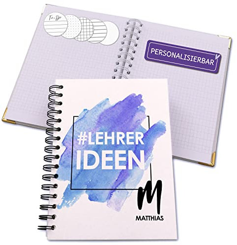Feenstaub Personalisiertes Notizbuch Lehrerin, Lehrer, Notizbuch A5 blanko, Hardcover, Lehrer Geschenk, Abschiedsgeschenk Kindergarten, Geschenkidee beste Lehrerin, Abschied Grundschule