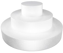 DecoPorex - Kit Base de Tarta de poliestireno Forma de circulo (10/20/30cm) Tarta de porex Circular