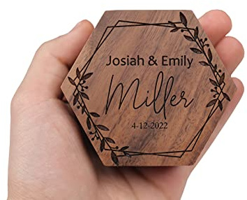 Personalized Wooden Ring Box, Custom Wedding Ring Box, Engagement Ring Box, Custom Ring Holder