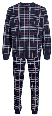 JACK & JONES Jacprinted W Noos Lounge Set da uomo, Navy Blazer/Dettagli: Red Checks, S