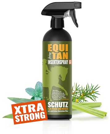 florage EQUITAN 500ml Insektenschutz Pferd Xtra Strong mit Wacholderteer, gegen Mücken, Fliegen, Bremsen, Zecken usw. Auf natürlicher Basis ätherscher Öle