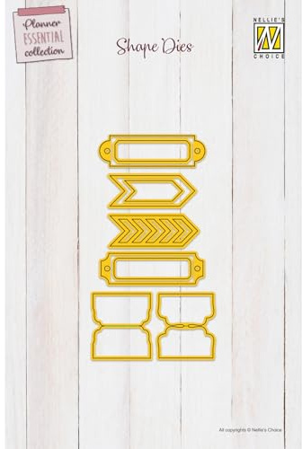 Nellie's Choice Stansmall Cutting Die Flikar, biljetter och etiketter - 9 Skärschabloner på 7,2 x 12,8 cm för Korttillverkning, Pyssel, Scrapbooking, Hantverk och DIY - Lämplig för Stansmaskiner