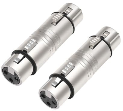 Qweradr 2er-Pack XLR-Buchse auf Buchse, 3-Polige XLR-Buchse auf 3-Polige XLR-Buchse, Gender-Changer-Anschluss für Mikrofon, Stereo, Mischpult