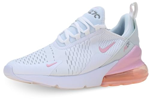 Nike Air Max 270 (GS) Scarpe per Il Tempo Libero per Bambini White/Pink Foam/Lt Smoke Grey 38.5
