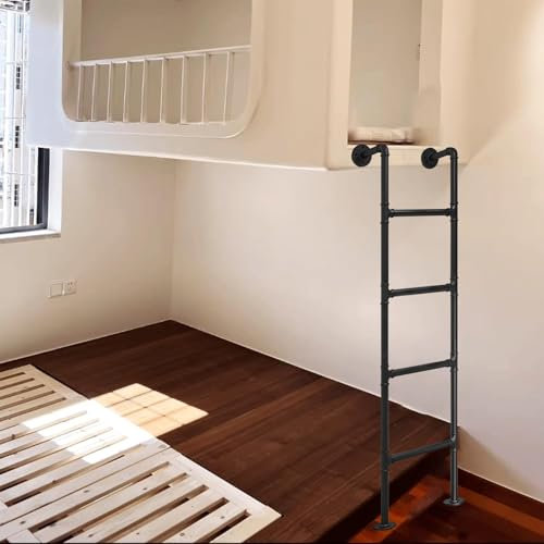 Échelle de lit superposé en métal robuste, gain de place, escalier de grenier et dortoir, échelle de secours de 155 cm pour usage domestique d'urgence, design universel pour plus de sécurité et de