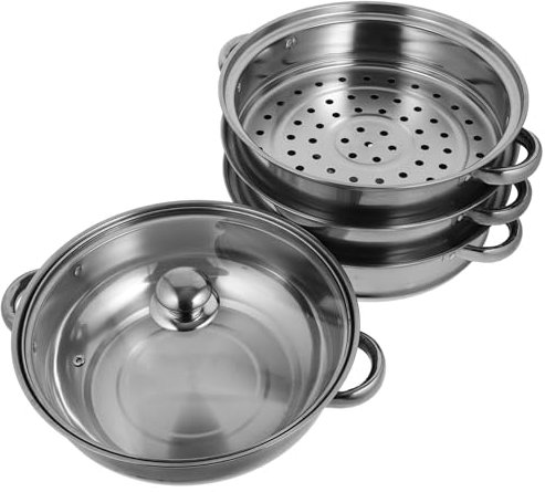 Cabilock Cuiseur Vapeur Acier Inoxydable Marmite à Soupe à Quatre Couches Compact Et Pratique