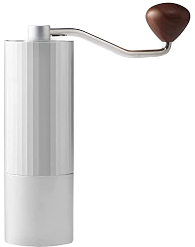 OZBME Moulin à café Manuel avec réglage de la grosseur, Moulin à manivelle en Acier raffiné pour Grains d'espresso, cafetière à Piston, cafetière Filtre, Blanc (Couleur : Noir) (Blanc)