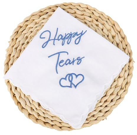Hochzeitstaschentuch aus bestickter Spitze,Taschentücher für Freudentränen,Baumwolle weiße Taschentücher,Personalisiertes Spitzenhandtuch,Geeignet als Gastgeschenk für den Hochzeitstag