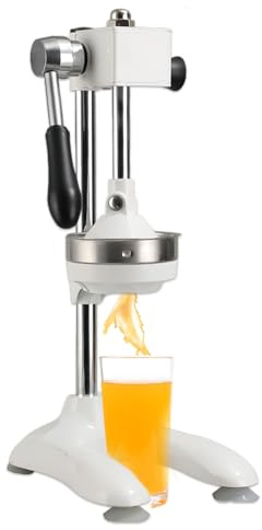 Glowdora Presse Agrumes Manuel, Centrifugeuse Extracteur De Jus, Presse-Citron Professionnel avec Levier Facile À Utiliser, Grenades, Citrons Verts Et Pastèques White