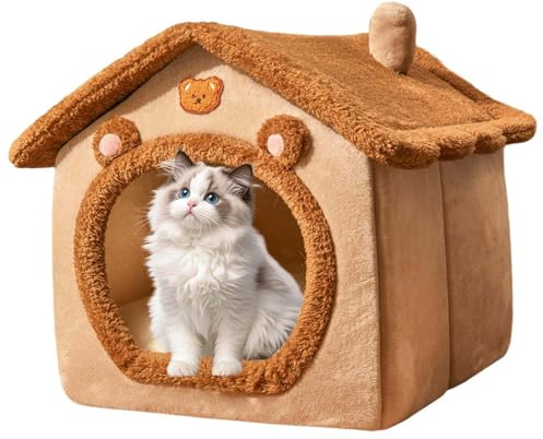 Dog House Indoor, Washable Pets Bed Cave, Removable And Foldable Non-Slip Warm, Portable Cat Kennel Bed Indoor For Pets Puppy Kitten