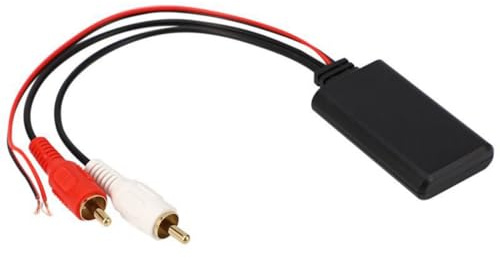 NATEFEMIN Adaptateur audio Bluetooth 5.0 pour voiture, 2 RCA AUX audio, adaptateur de lecture stéréo sans fil 5-12 V