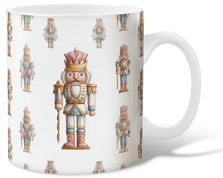 Tasse à café en céramique Casse-noisette fantaisie de Noël avec poignée - Cadeau pour amitié, famille, collègue, professeurs, 425,2 g