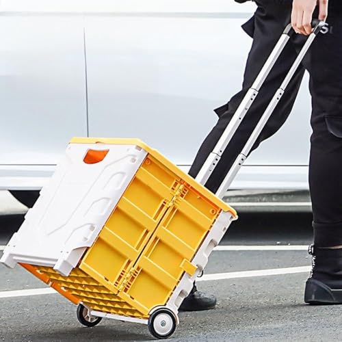 ERYUE Chariot D'épicerie Pliable avec Roues, Grande capacité, pour Monter les Escaliers, Courses Faciles, pour le Champing en Plein Air [blanc] (Vert)