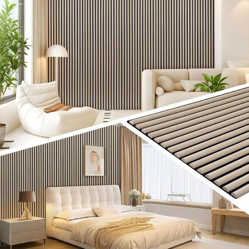 Jaxguom Panneaux acoustiques en bois - 120 x 60 cm (0,72 m²) - Semi-circulaire - Résistant aux rayures - Aspect bois - Pour isolation acoustique et décoration - Montage mural - Panneaux en bois pour