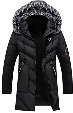 Motorradjacke für Herren, winddicht, warm, Wolle, Revers, dicke Mäntel mit Used-Effekt, lässig, für Herren, schwarz, XXXL