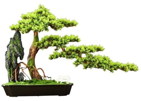 XJBTBA Artificial Bonsai Trees Artificial Bonsai Tree With Ceramic Pot Fake Plant Ornaments For Living Room Entrance TV Cabinet Faux Plant