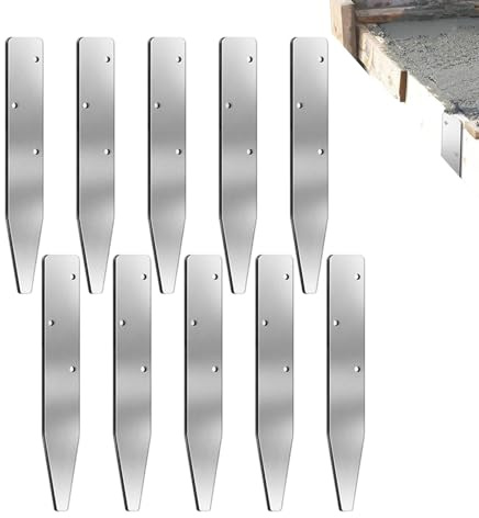 Ceprznvey Fyrkantiga stålformstöd - 10-delad V-formad rostfri pigg med hål,Massiva metallstöd - För Användning I Träd, Mark, Staket, Kant, Landskap, Utomhusmiljö Och