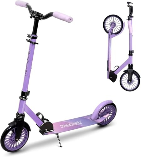 Nattork Kick Scooter for Teens and Adults with 8-Inch Durable Wheels, Front Suspension, Adjustable Handlebar, Supports up to 220 lbs
