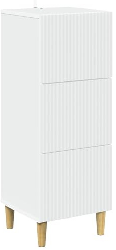 Nusvialune Lådskåp vit av trämaterial 33 x 34,5 x 90 cm med 3 lådor mångsidigt förvaringsutrymme för vardagsrum kontor hall modern förvaringslösning