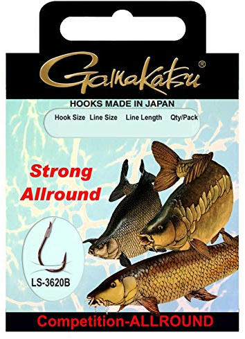 Gamakatsu Angelhaken mit Vorfach Vorfachhaken - BKD-Allround Strong, Hakengröße:8