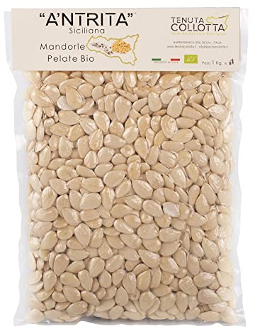 A'Ntrita® - Amandes Pelées Biologiques 1 Kg - 100% Italiennes - Produit en Sicile