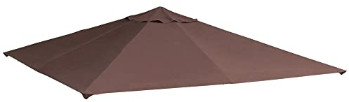 Outsunny Pavillondach für Gartenpavillon ca.3 x 3 m, wasserabweisend, Ersatzdach, Pavillonabdeckung, Sonnenschutz, 8 Wasserabflusslöcher, Polyester, Kaffee