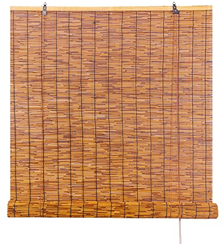 kufu01 Store Enrouleur Bambou de Séparation,Rideau de Roseau de Plafond Mural,Rideau Occultant de Confidentialité Filtrant La Lumière,pour Pavillon Restaurant Maison de Thé (150x160cm/57x63in)